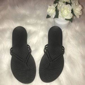 Crocs black flip flop sandals size 10